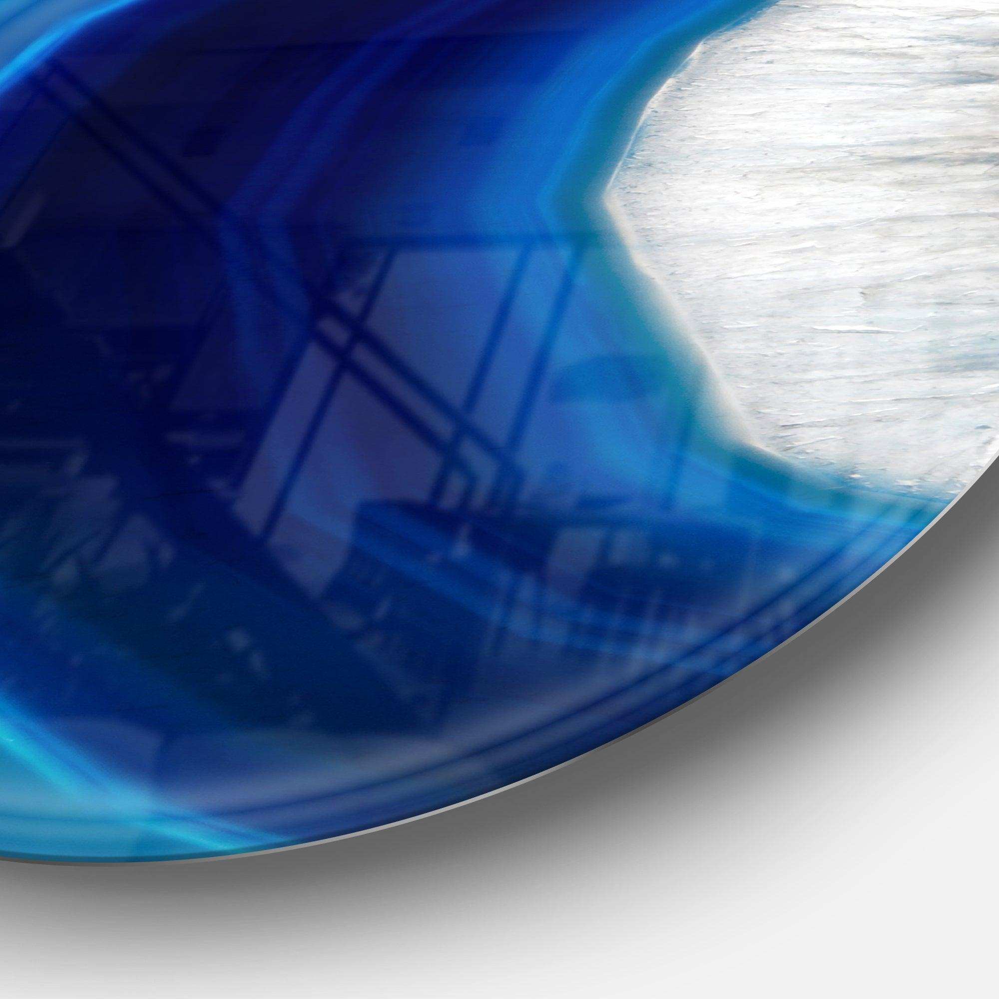 Blue Agate Crystal - Abstract Circle Metal Wall Decor