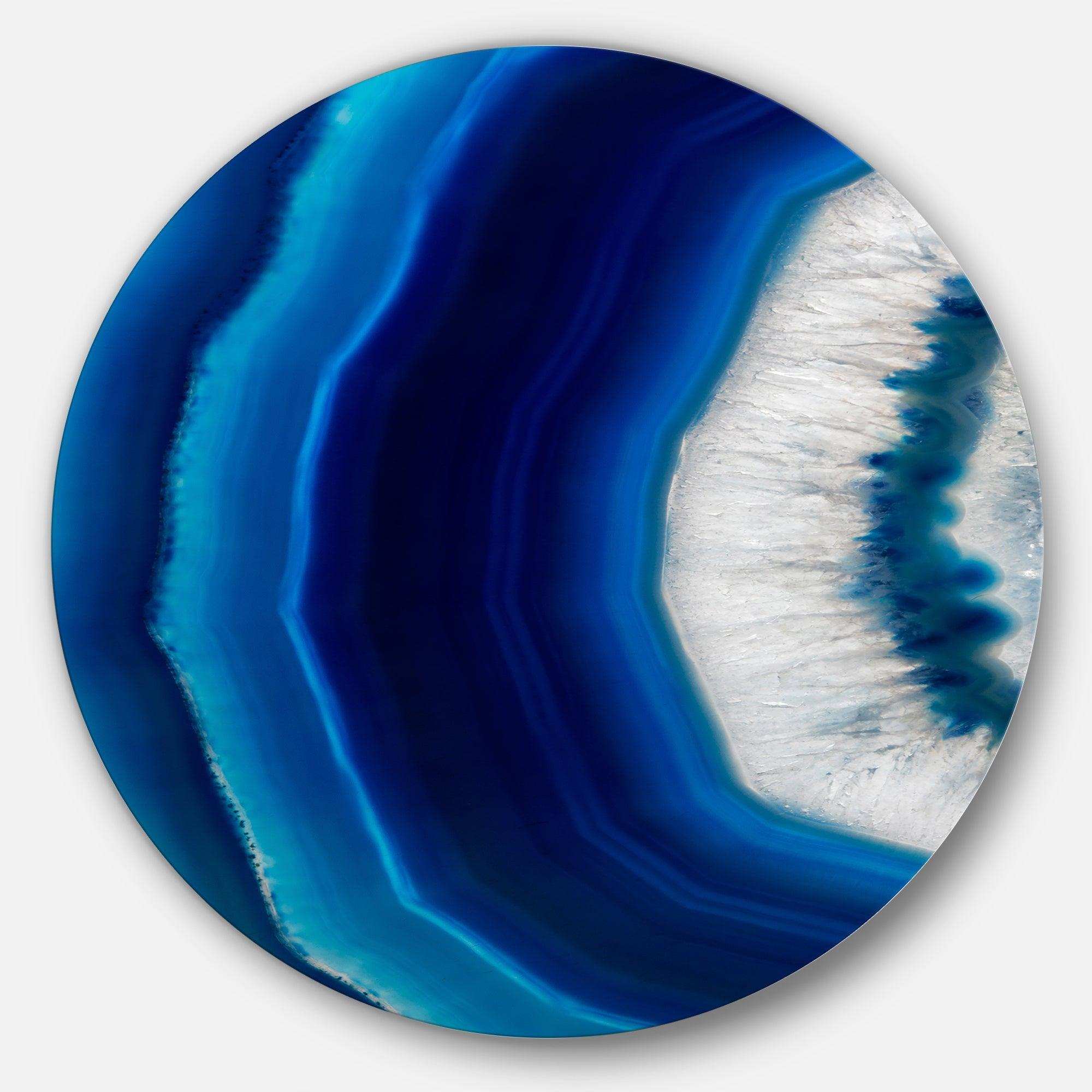 Blue Agate Crystal - Abstract Circle Metal Wall Decor