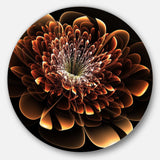 Brown Fractal Flower - Floral Oversized Circle Metal Wall Art