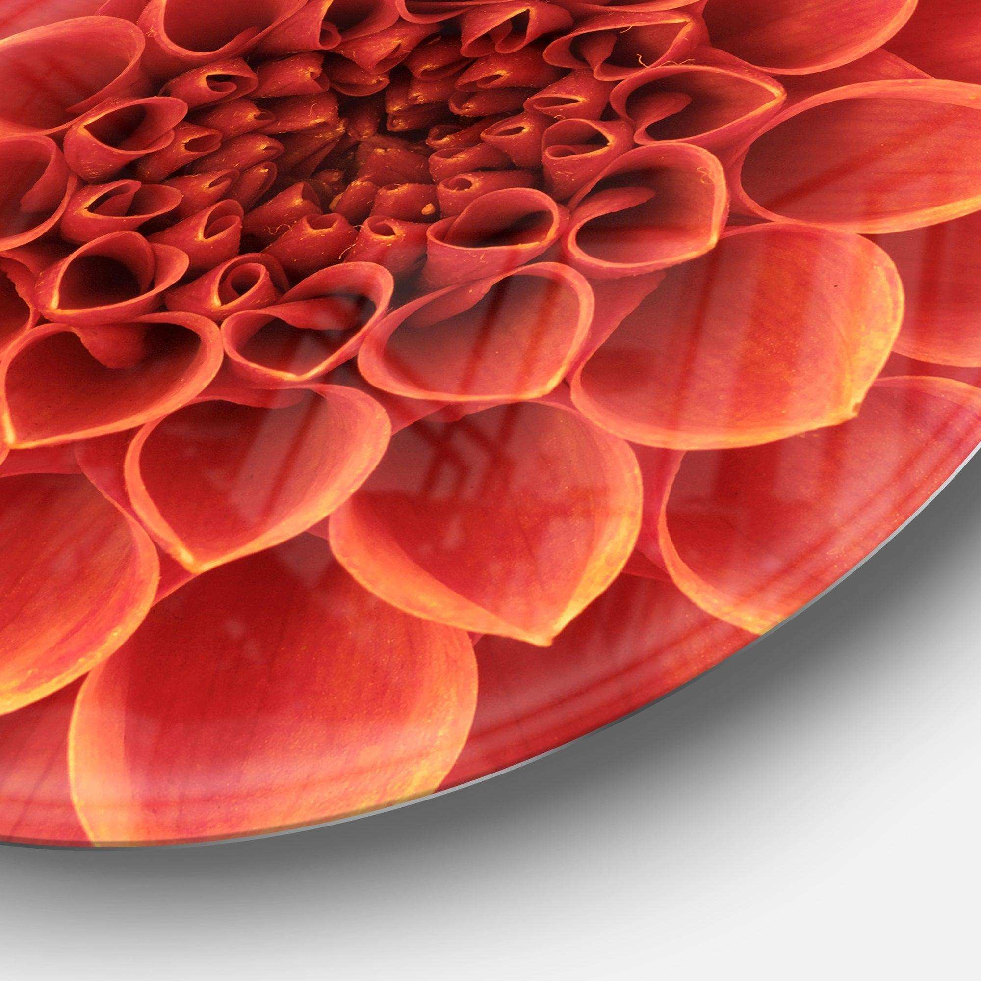 Brown Flower with Dense Petals - Floral Round Metal Wall Art