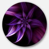 Fractal Flower Purple - Floral Circle Metal Wall Decor