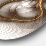 Brown Abstract Fractal Flower - Floral Circle Metal Wall Decor