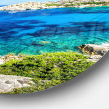 Ocean Bay with Turquoise Water - Sea & Shore Metal Circle Wall Art