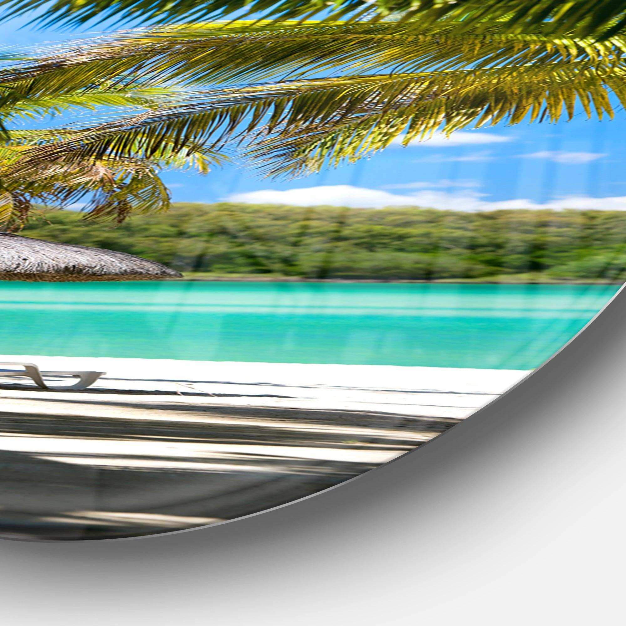 Tropical Paradise - Beach Photography Round Metal Wall Art