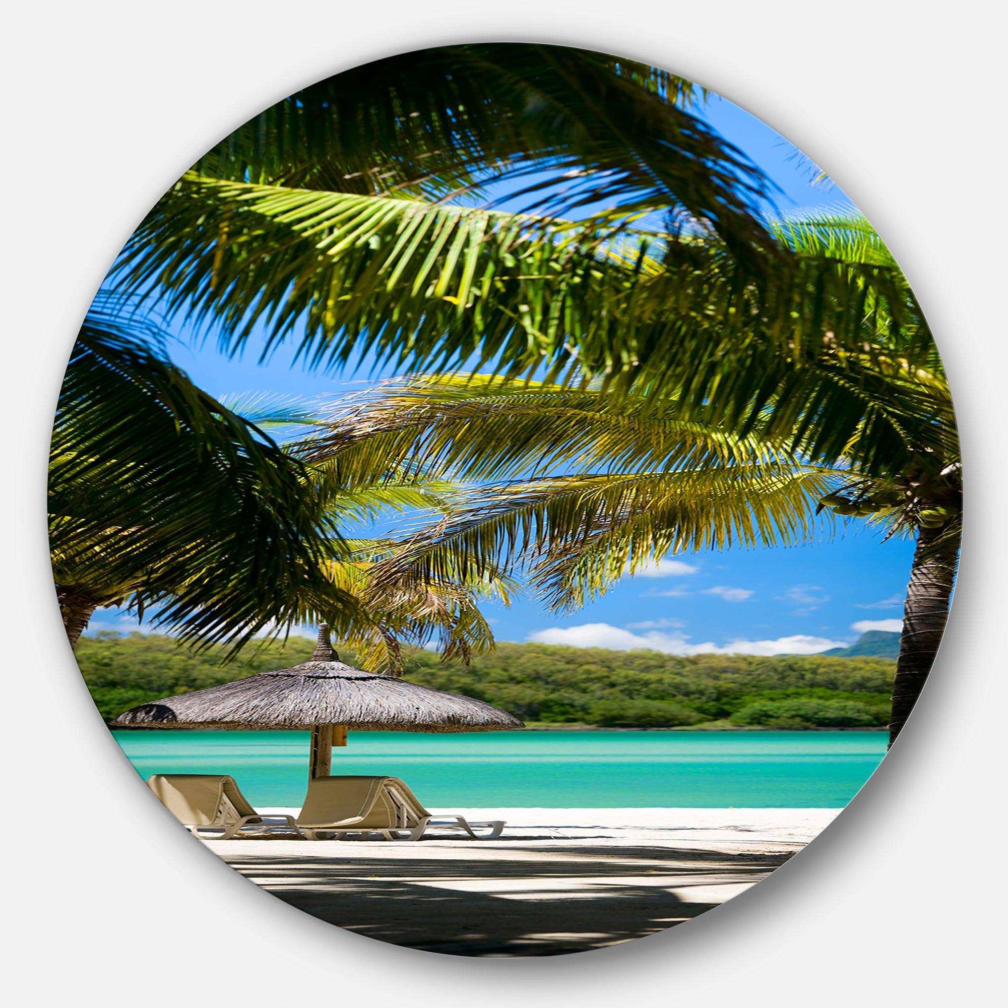 Tropical Paradise - Beach Photography Round Metal Wall Art