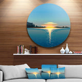 Sea Sinking Sun - Sea & Shore Metal Circle Wall Art