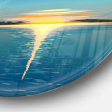 Sea Sinking Sun - Sea & Shore Metal Circle Wall Art