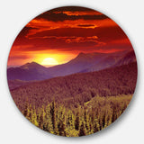 Fantastic Sunrise in Mountains - Landscape Photography Metal Circle Wall Art