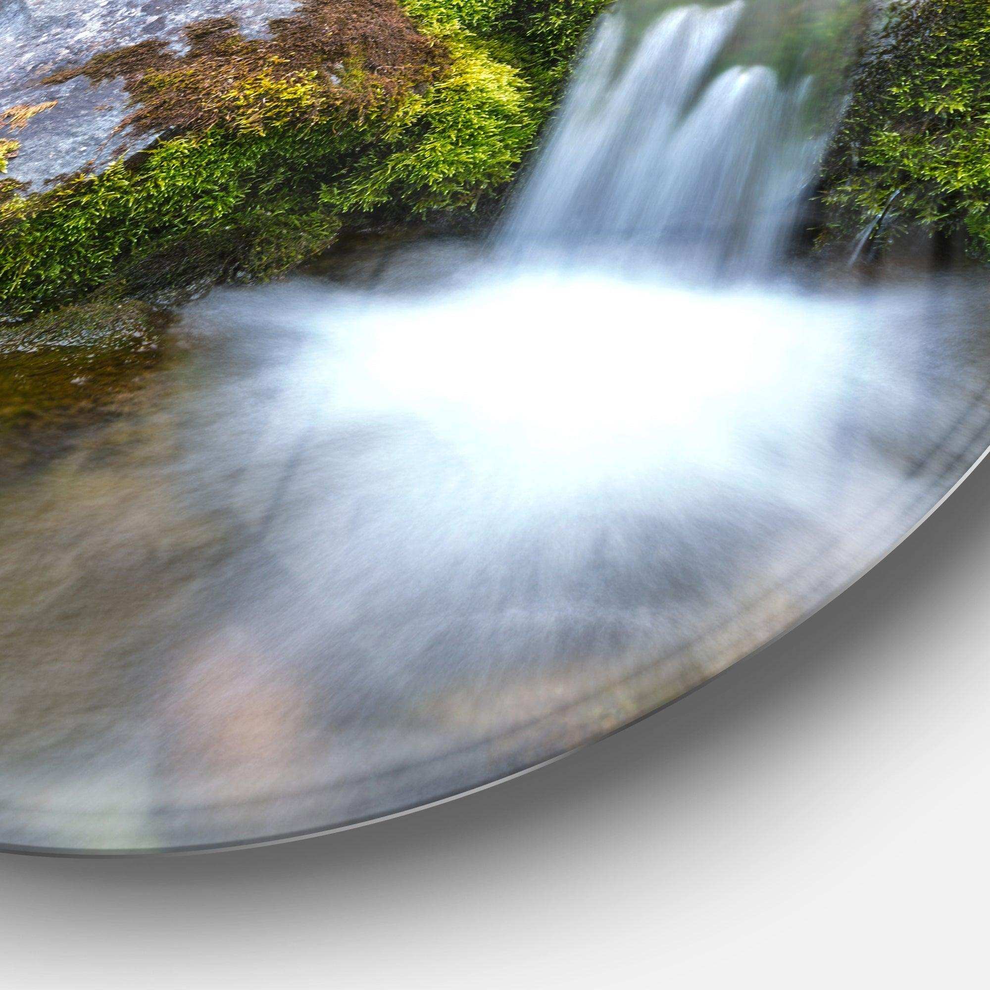 Summer Water Stream - Landscape Photography Circle Metal Wall Decor
