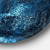 Fractal Blue Paint Splash - Abstract Round Metal Wall Art