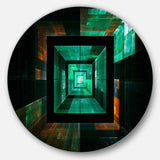 Deep Green Infinite Cube - Abstract Circle Metal Wall Decor