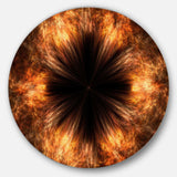 Fractal Black Brown Flower - Floral Metal Circle Wall Art