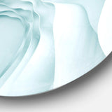 Fractal Large Blue 3D Waves - Abstract Metal Circle Wall Art