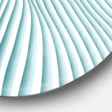 Fractal Small Blue 3D Waves - Abstract Round Metal Wall Art