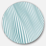 Fractal Small Blue 3D Waves - Abstract Round Metal Wall Art