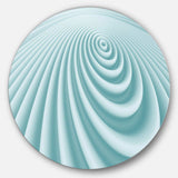 Fractal Rounded Blue 3D Waves - Abstract Circle Metal Wall Decor