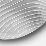 Fractal Bulgy White 3D Waves - Abstract Circle Metal Wall Decor