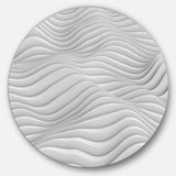 Fractal Rippled White 3D Waves - Abstract Circle Metal Wall Decor
