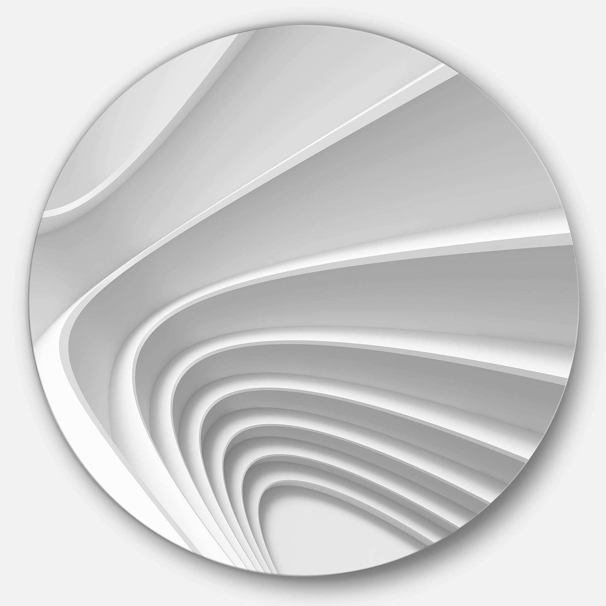 Fractal Bulgy Layered 3D Waves - Abstract Metal Circle Wall Art