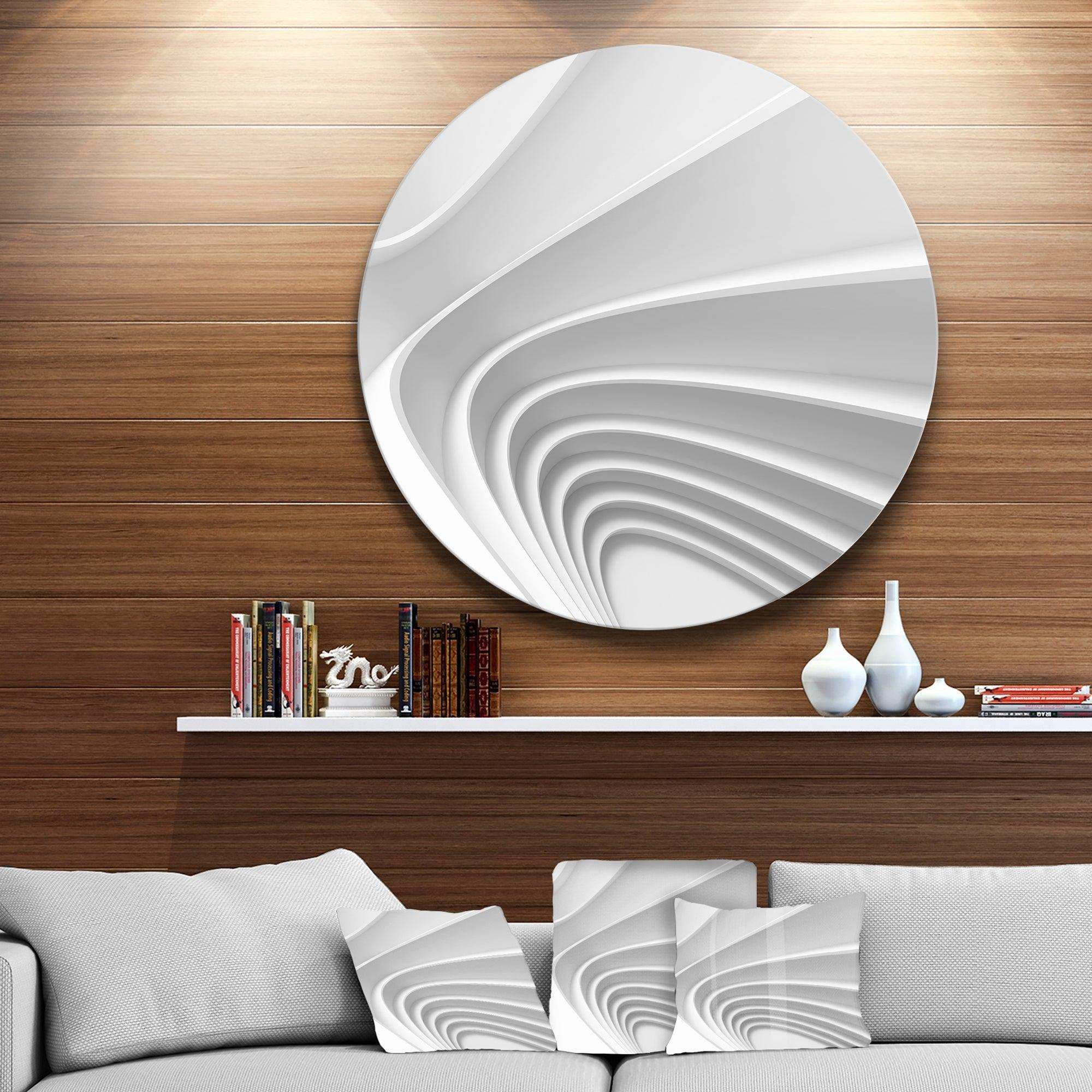 Fractal Bulgy Layered 3D Waves - Abstract Metal Circle Wall Art