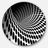Waves and Circles Black n’ White - Abstract Circle Metal Wall Decor