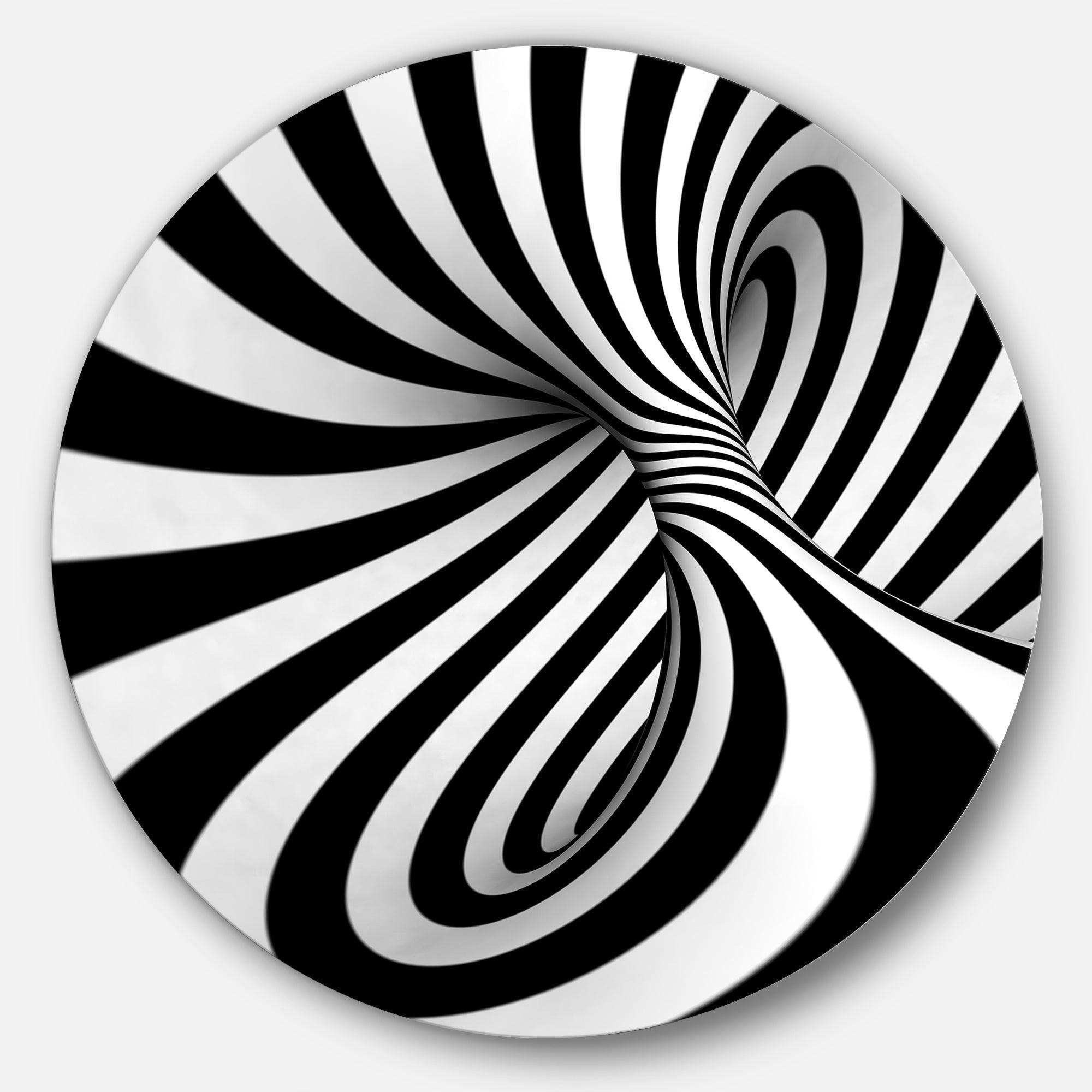 Spiral Black n White - Abstract Circle Metal Wall Decor