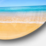 Dark View of Tropical Beach - Sea & Shore Metal Circle Wall Art