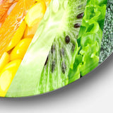Fruits Berries and Vegie Collage - Floral Circle Metal Wall Decor