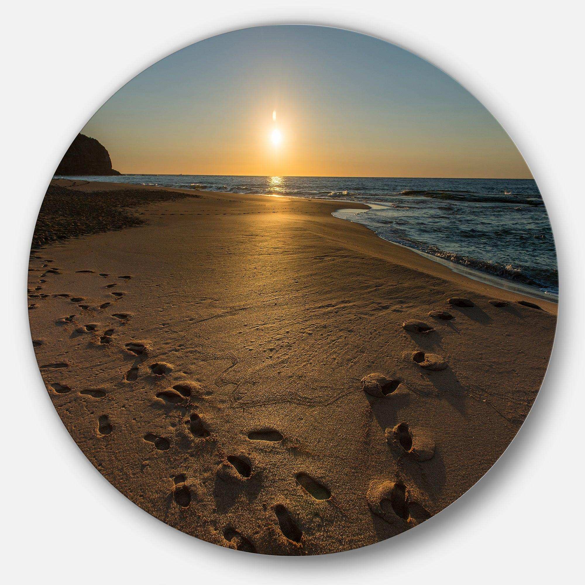 Sydney Seashore at Sunrise - Sea & Shore Metal Circle Wall Art