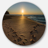 Sydney Seashore at Sunrise - Sea & Shore Metal Circle Wall Art