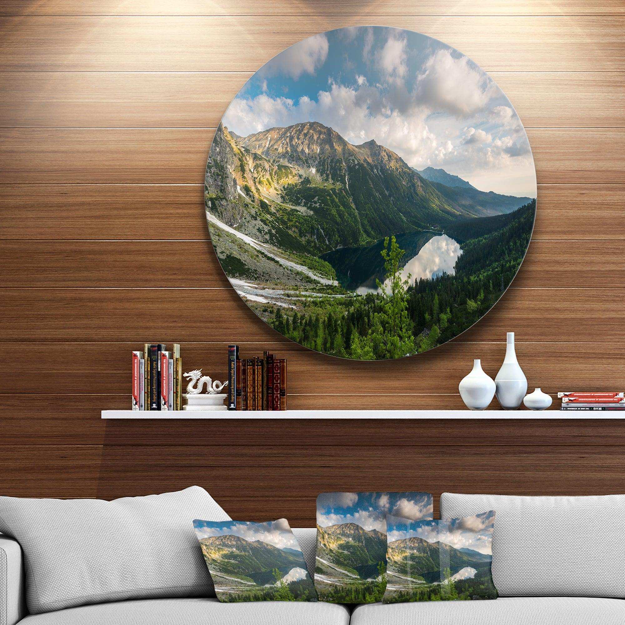 Summer at Polish Tatra Mountains - Landscape Round Metal Wall Art