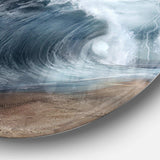 Waves over the Parted Sea Path - Sea & Shore Metal Circle Wall Art