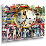 People and Time Acrylic Watercolor - Modern Bedroom Wall Art