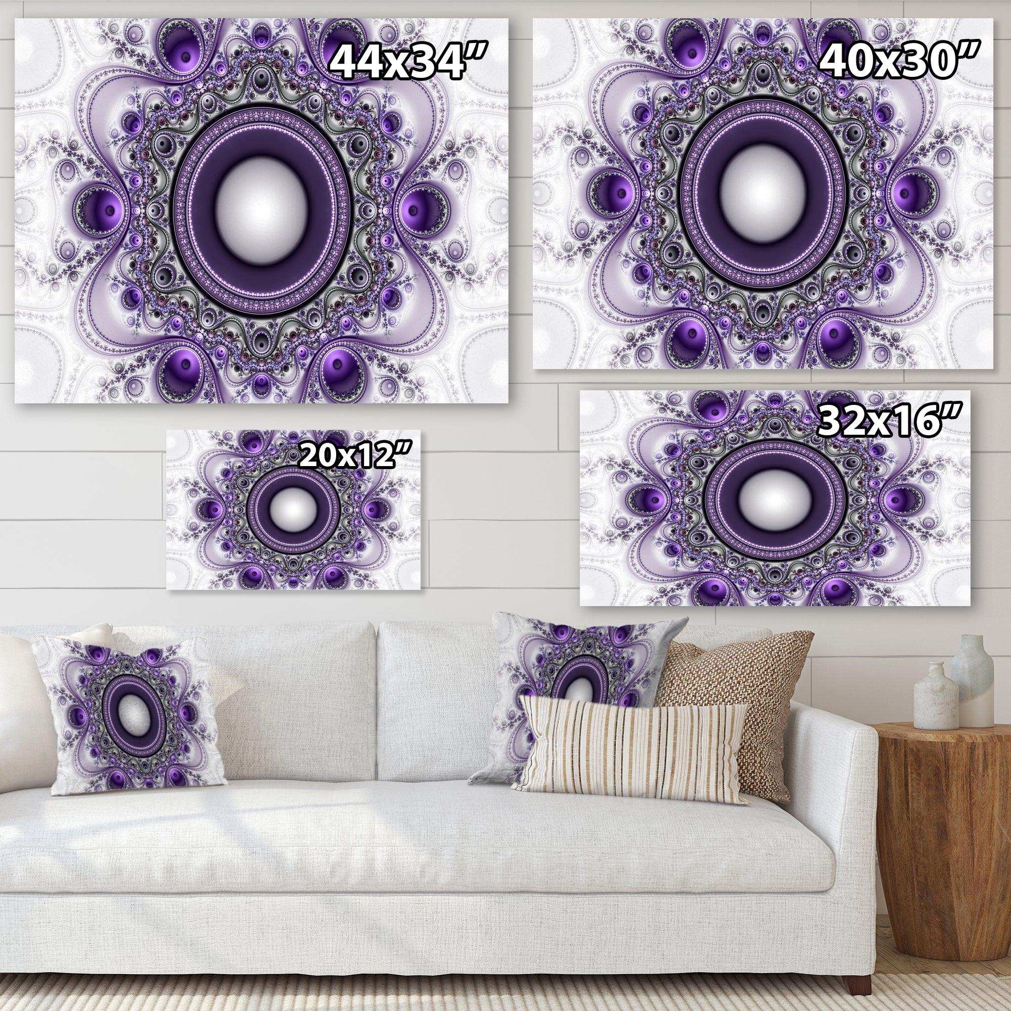 Purple Fractal Pattern with Circles - Modern Wall Art Prints