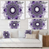 Purple Fractal Pattern with Circles - Modern Wall Art Prints