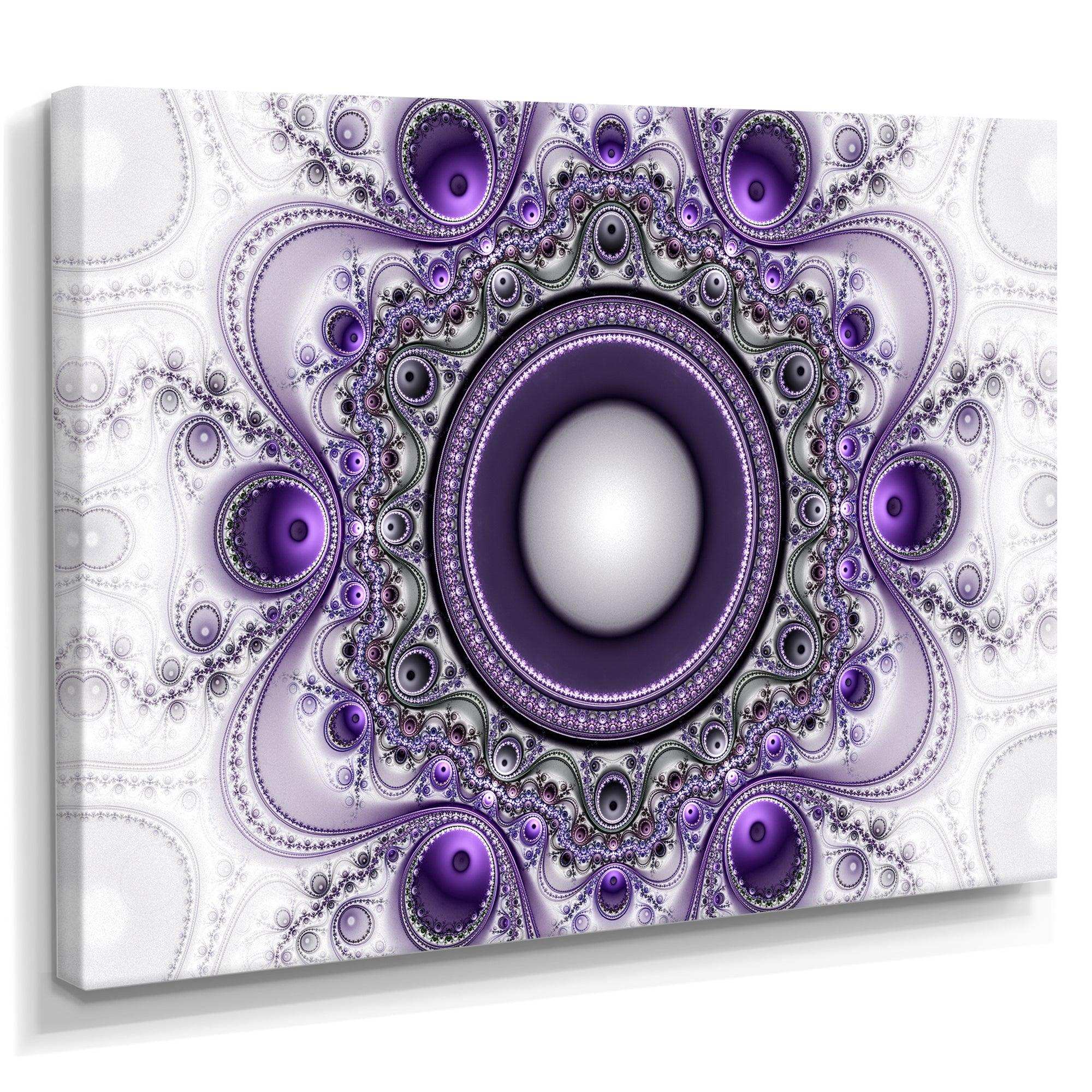 Purple Fractal Pattern with Circles - Modern Wall Art Prints