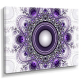 Purple Fractal Pattern with Circles - Modern Wall Art Prints