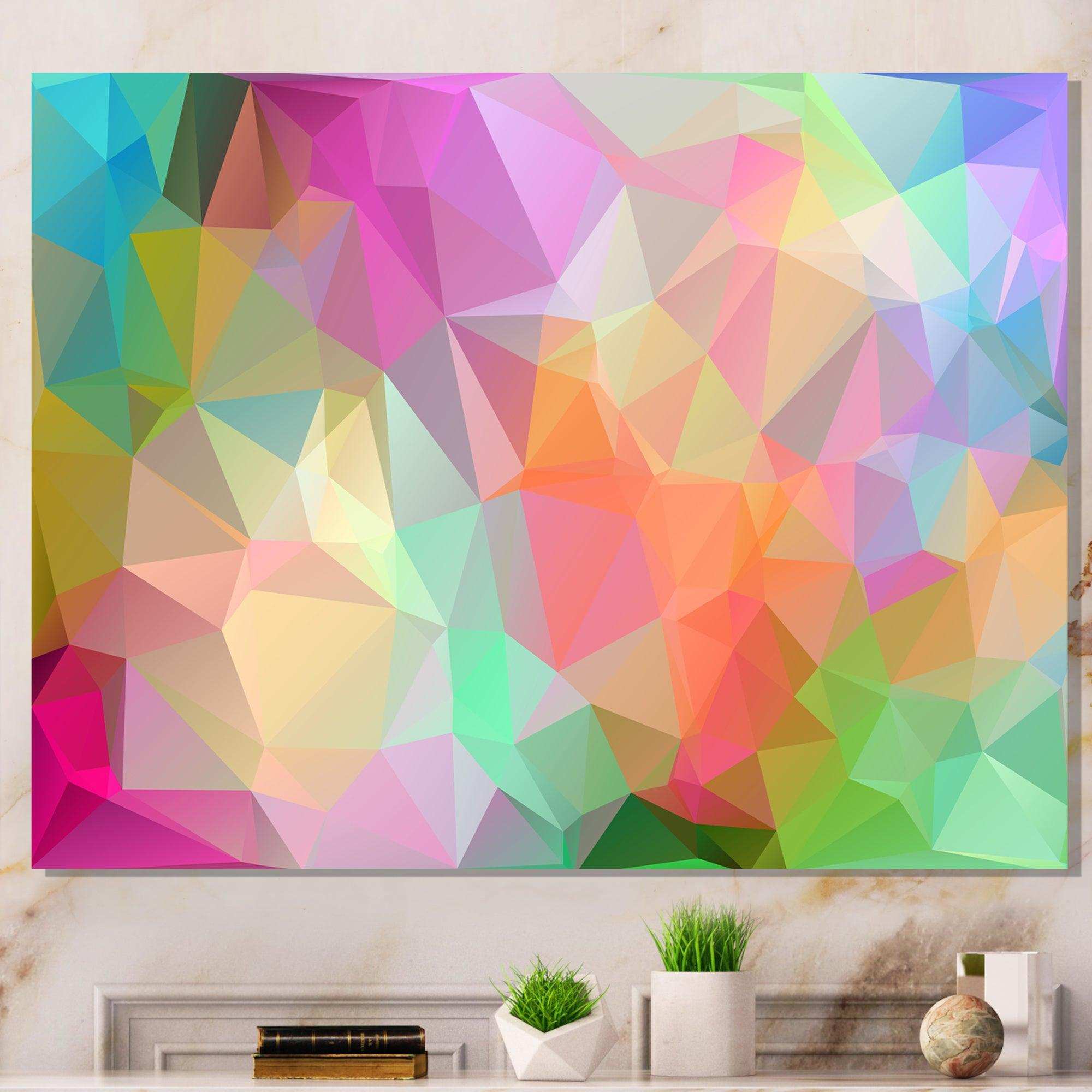 Multi Color Polygonal Mosaic Pattern - Modern Canvas Wall Art