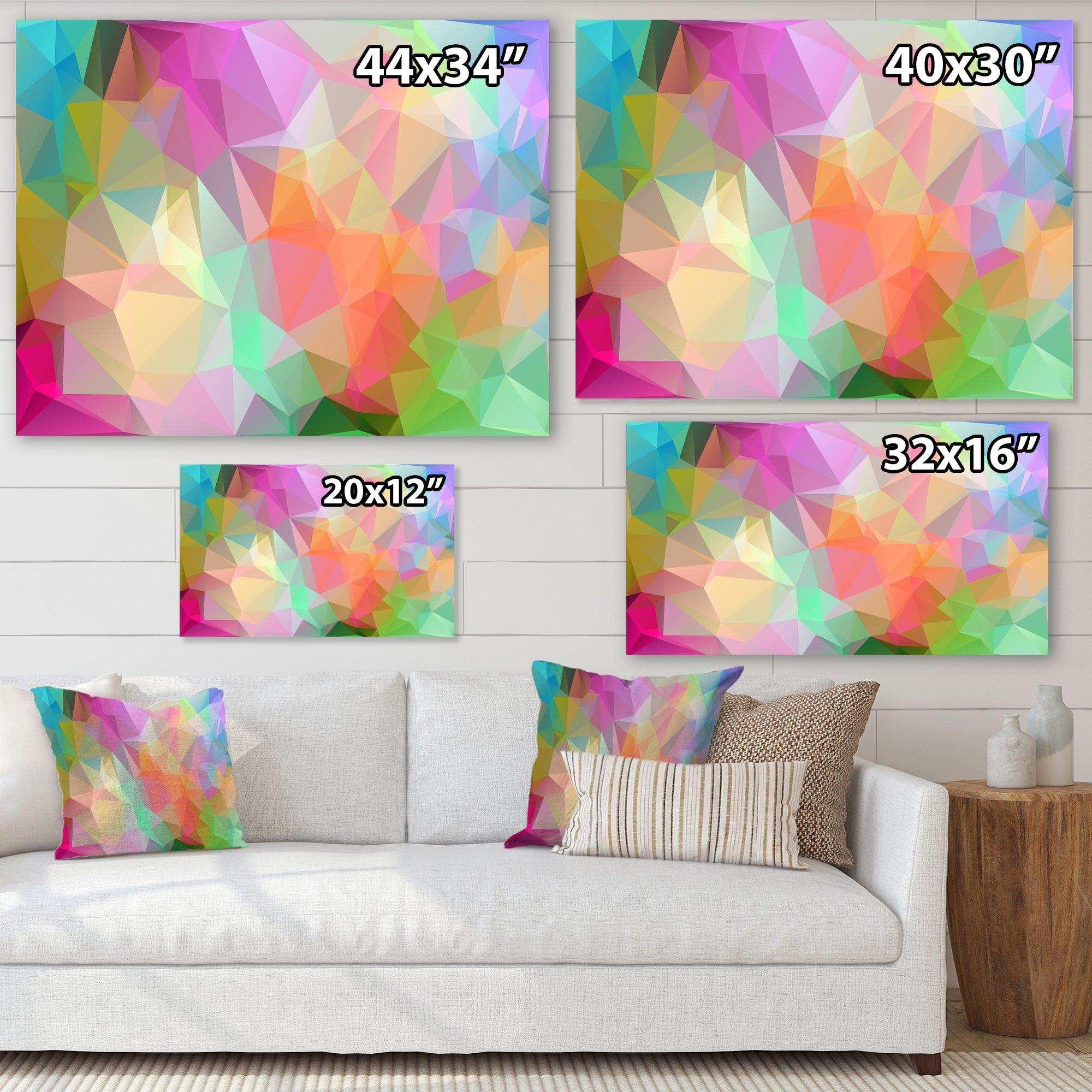 Multi Color Polygonal Mosaic Pattern - Modern Canvas Wall Art