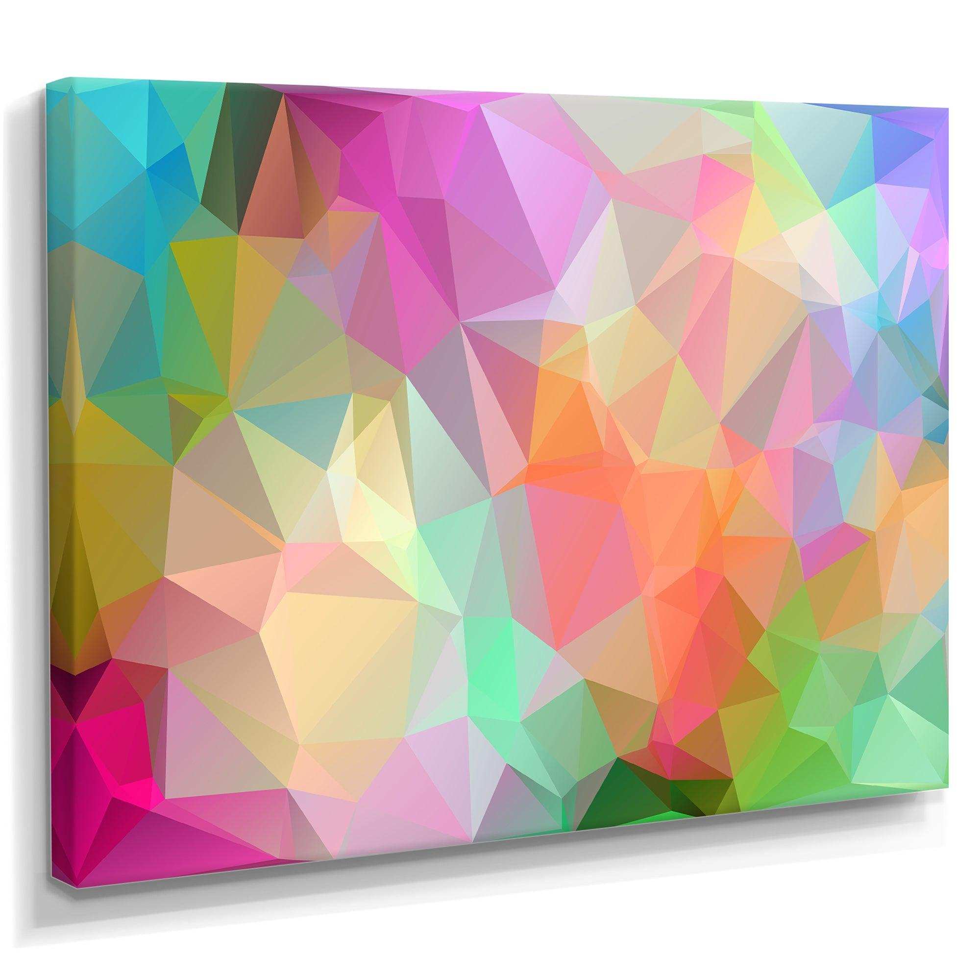 Multi Color Polygonal Mosaic Pattern - Modern Canvas Wall Art