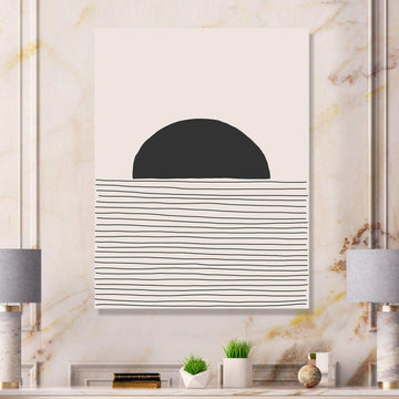 Minimal Geometric Lines And Circle V - Modern Bedroom Wall Art