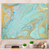 Blue and Gold Marble Agate Ripples II - Wall Art Prints