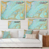 Blue and Gold Marble Agate Ripples II - Wall Art Prints