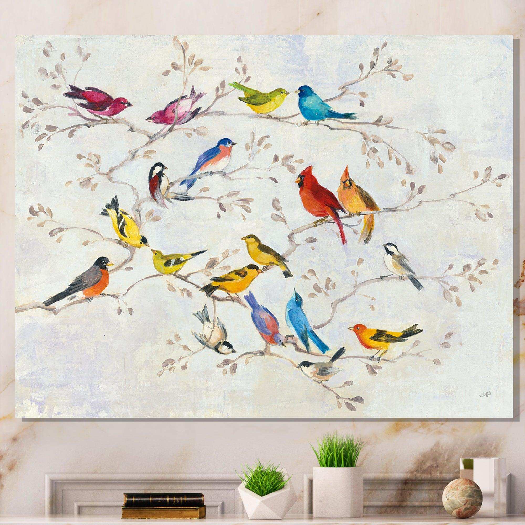 Multi-Color Bird on Tree