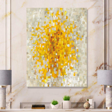 Glam Yellow Explosion Blocks - Modern Living Room Wall Decor