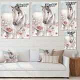 watercolors Pink Wild Horses II - Traditional Living Room Wall Decor