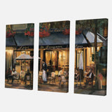 La Brasserie of Champs-Élysées Paris French Country Gallery-wrapped Canvas - 36x28 - 3 Panels