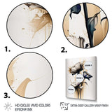 White Gerbera Flower On Golden Beige Paint II