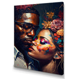 Loving Couple Kissing Floral Design III