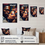 Loving Couple Kissing Floral Design III